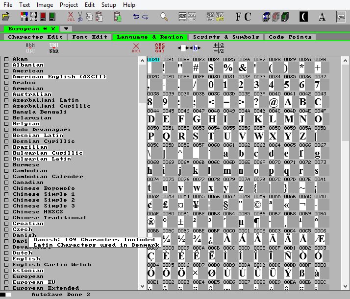 European test font in only 3 Clicks. European font in 3 Clicks