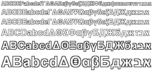 Outline Bold in IconEdit Font Library