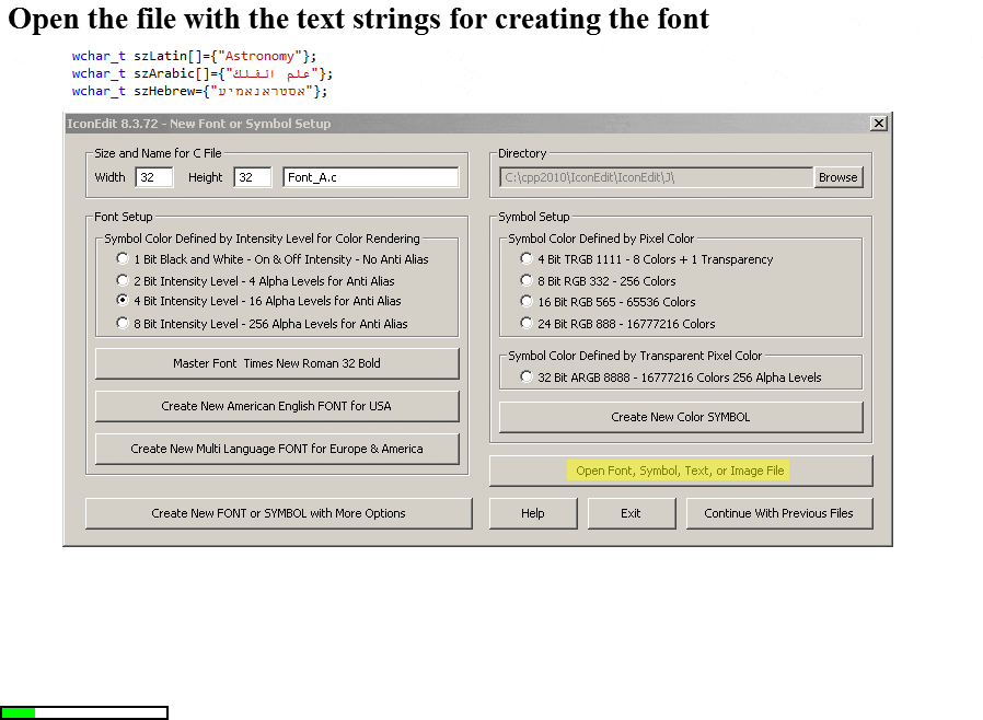 How to make a Unicode middle eastern font and modified text